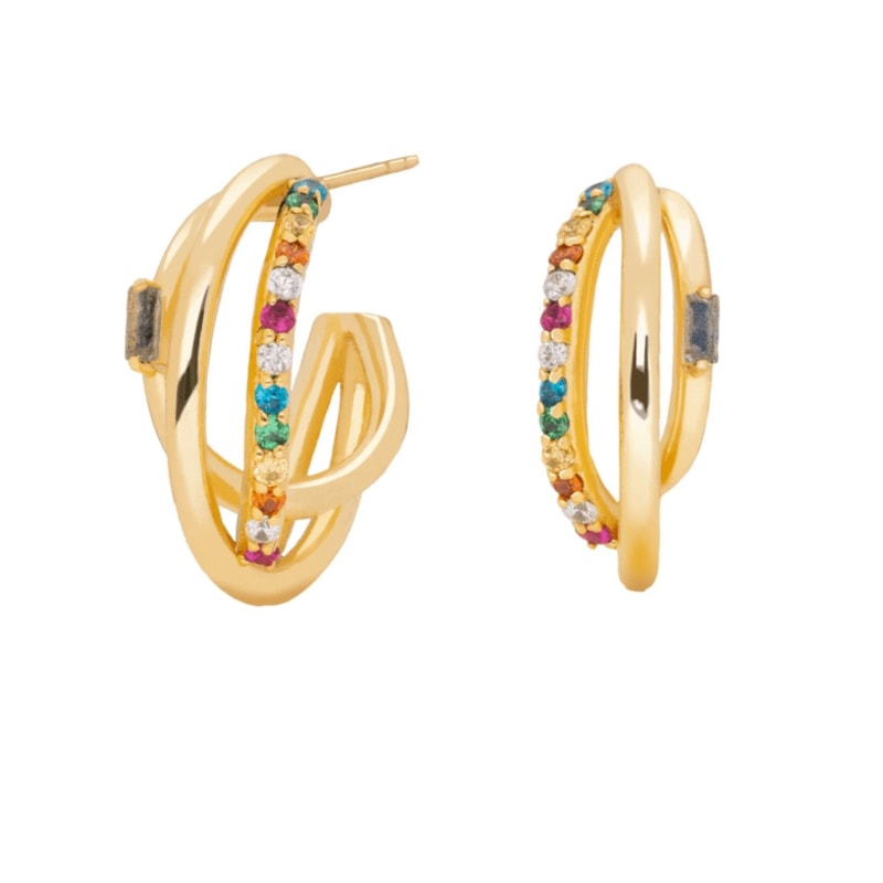 Thumbnail of Goldplated Rainbow Idol Hoops image