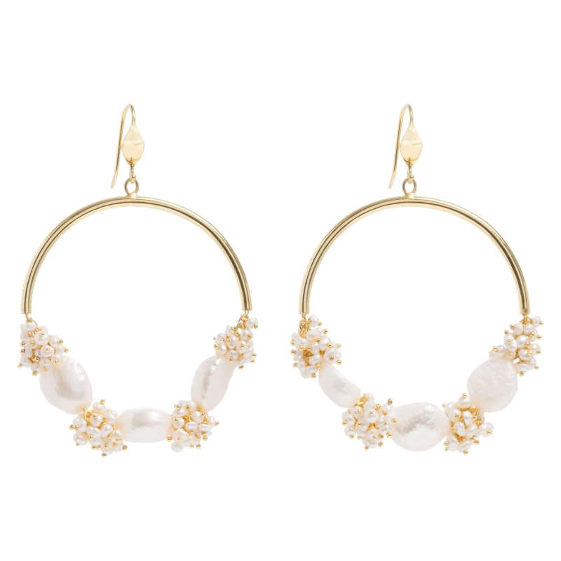 Thumbnail of Seed & Baroque Pearl Large Hoops image