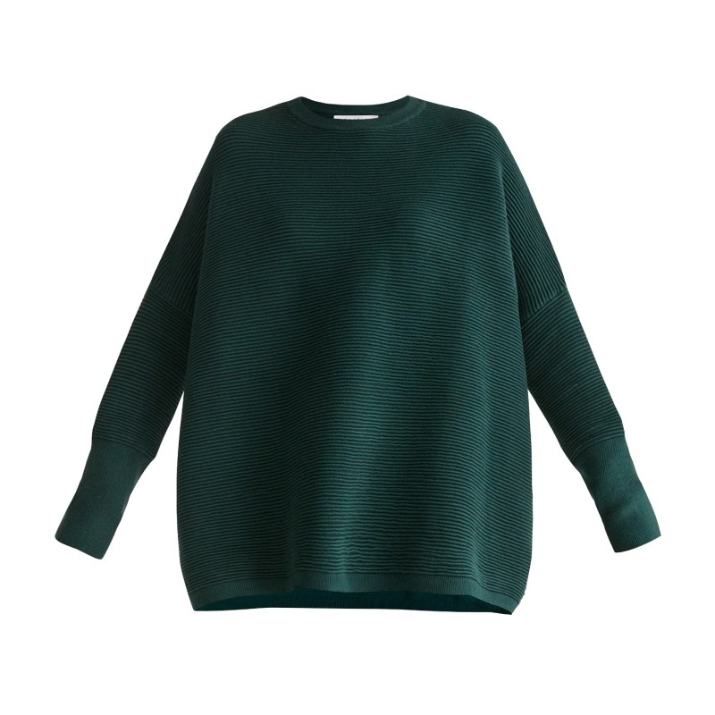 Thumbnail of Paisie Ribbed Jumper In Dark Green image