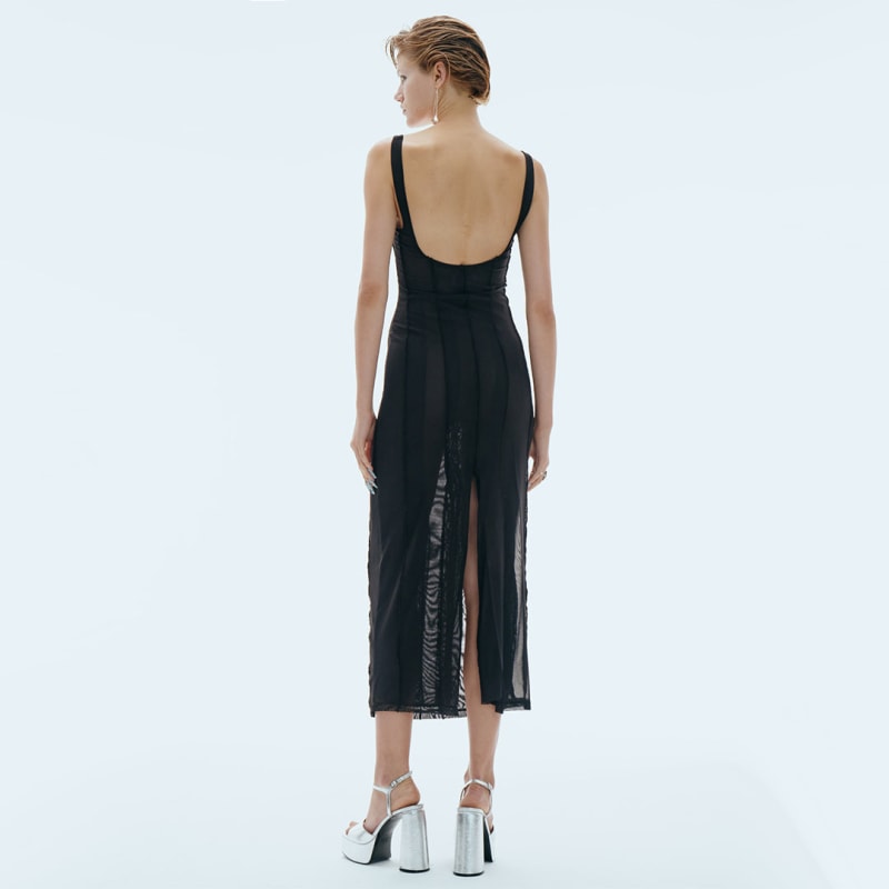 Thumbnail of Siren Mesh Midi Dress Black image