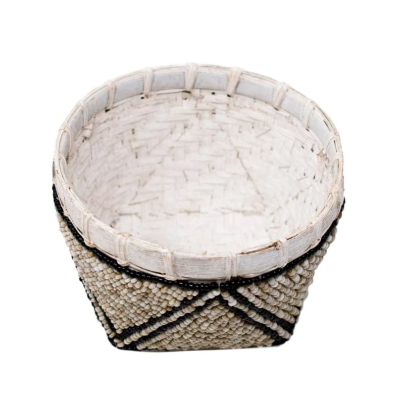 Thumbnail of Bamboo Trinket Basket Natural With Black Trim image