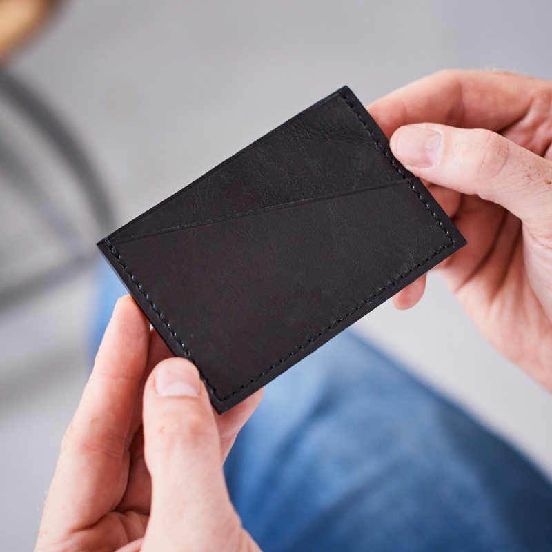 Card Holder in Black Leather