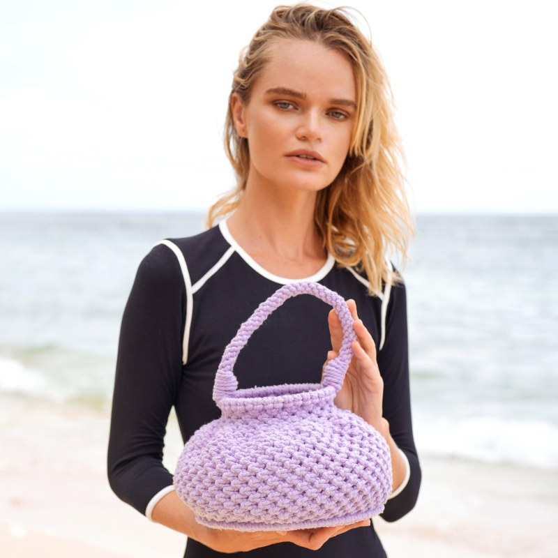 Thumbnail of Naga Macrame Bucket Bag In Periwinkle Purple image