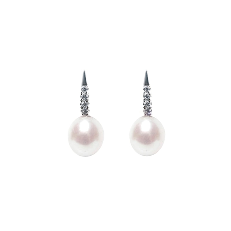 Thumbnail of Lumini White Drop Pearl Earrings image