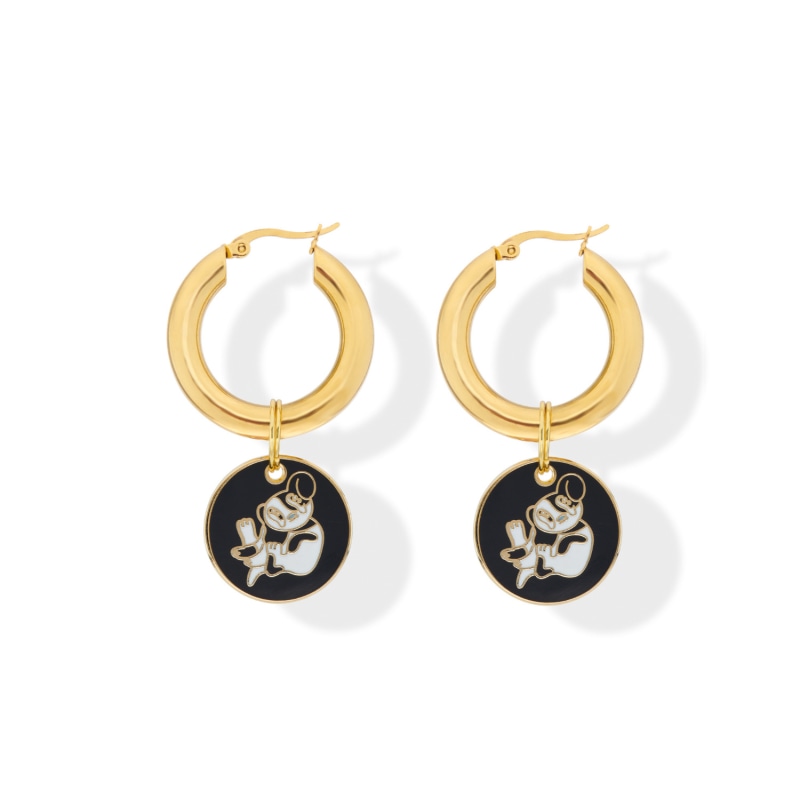 Thumbnail of Keep Me Safe Puppy Hoop Earrings image