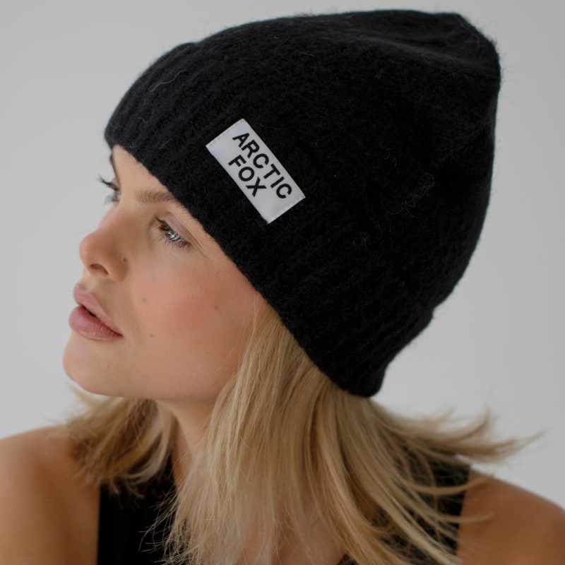 Thumbnail of The Mohair Beanie In Midnight Black image