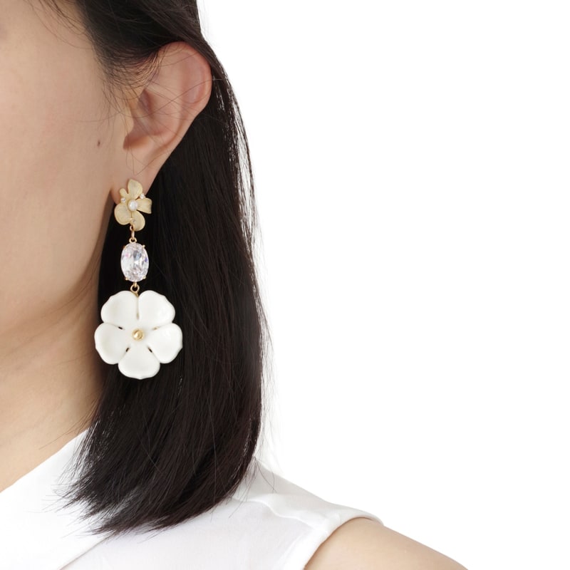 Thumbnail of Crystal Floral Bloom Statement Earrings image