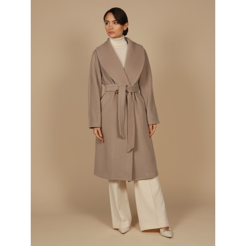 Thumbnail of 'Hepburn' 100% Italian Virgin Wool & Cashmere Coat In Grigio image