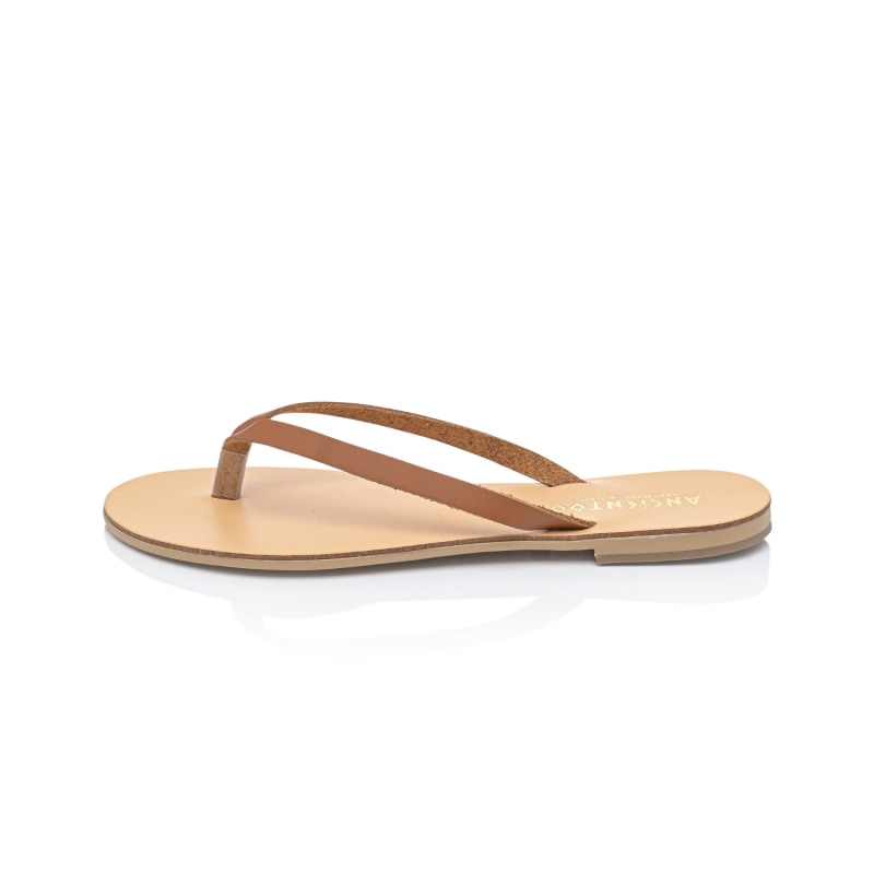 Thumbnail of Achelois Tan Handcrafted Leather Flip Flop Sandal for Women image