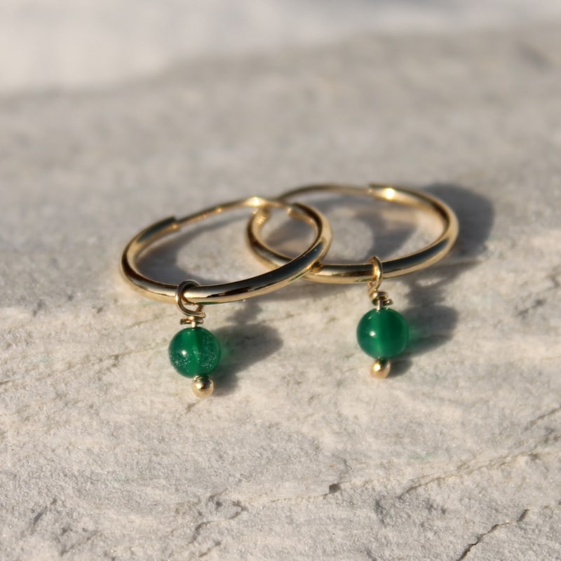 Thumbnail of Iconic Green Agate Earrings image