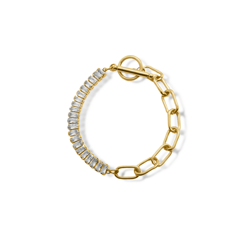 Thumbnail of Nyra Luxury Half Chain Half Zirconic Bracelet image