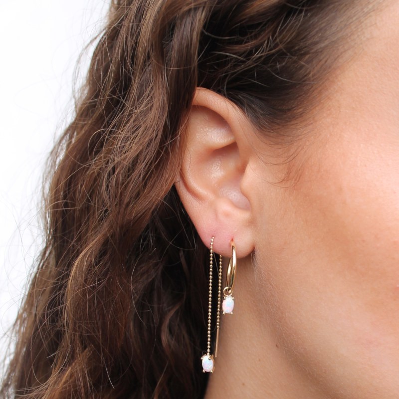 Thumbnail of Muse White Opal Hoops image