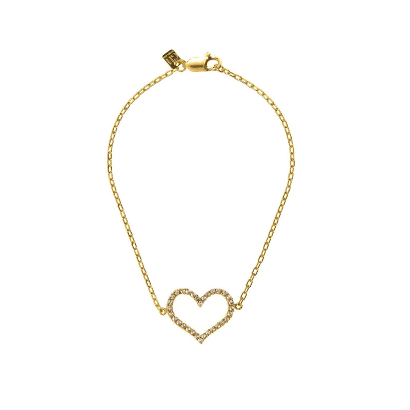 Thumbnail of Gold Infinity Diamond Heart Bracelet image