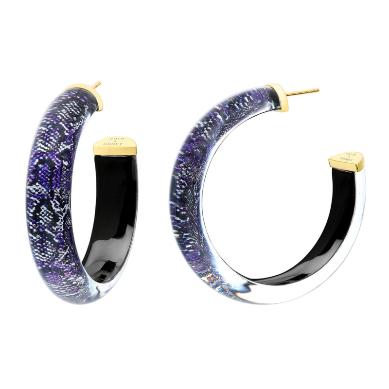 Thumbnail of Snake Skin Medium Illusion Hoops image