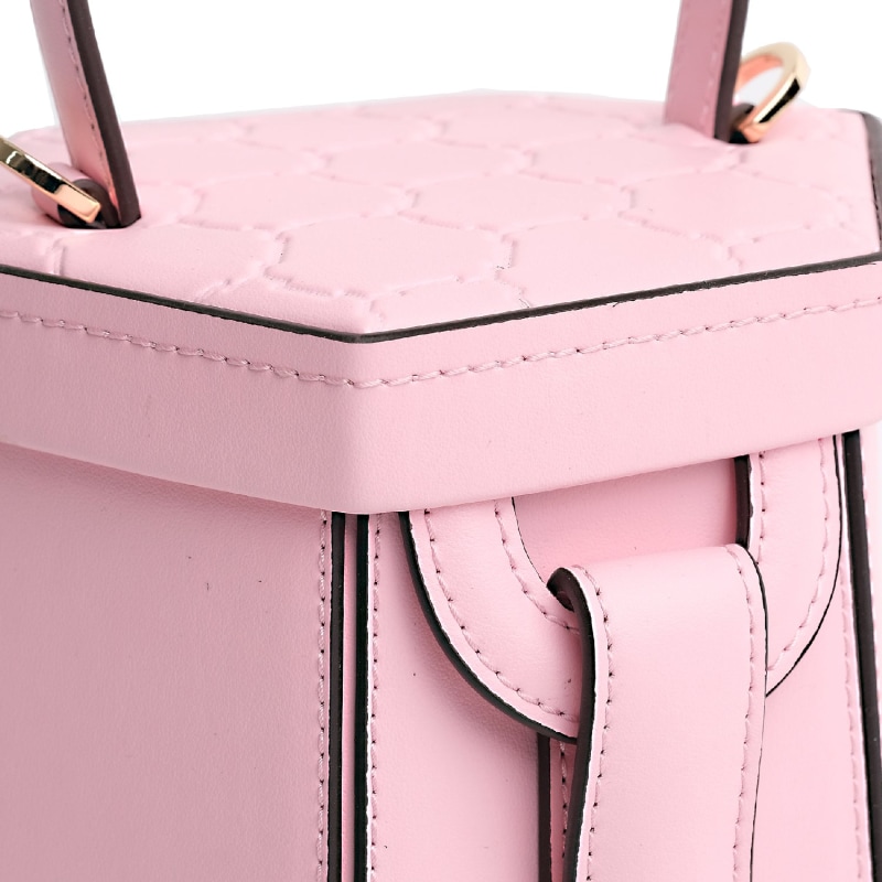 Thumbnail of Vegan Apple Leather Hexagon Crossbody & Shoulder Bag Pink image