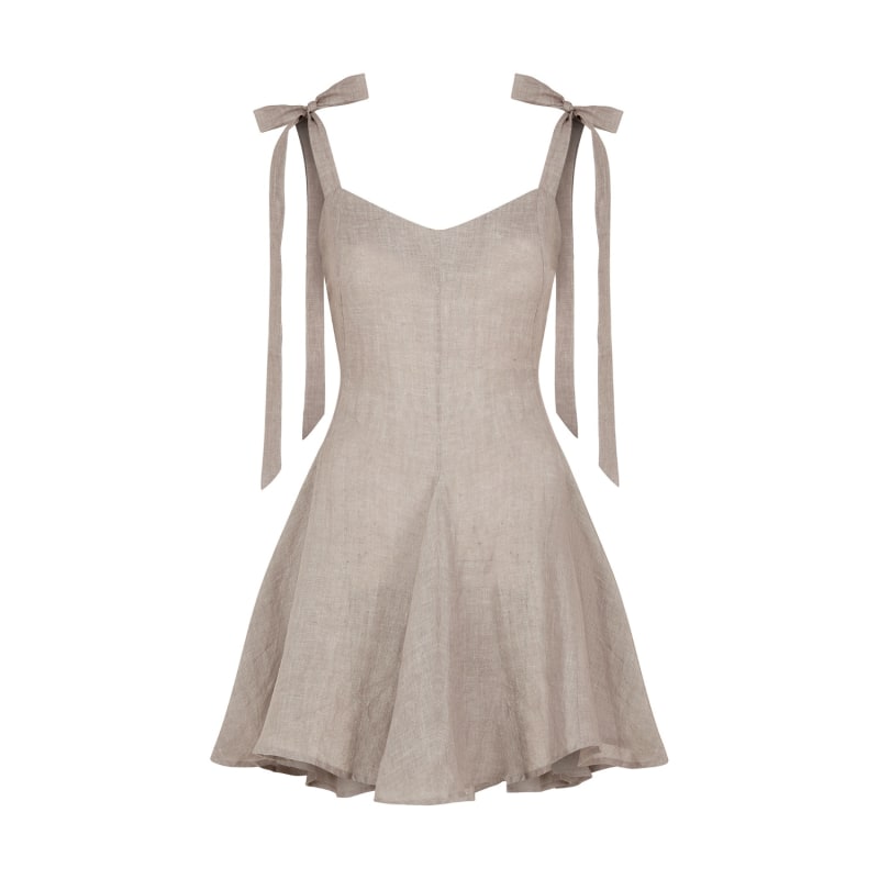 Thumbnail of Kaya Mini Linen Dress In Biscuit Beige image