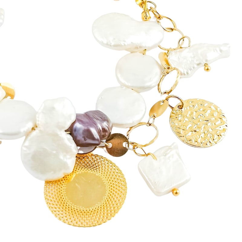 Thumbnail of Stellar Multi Pearl & 24K Gold-Plated Coin Bracelet image