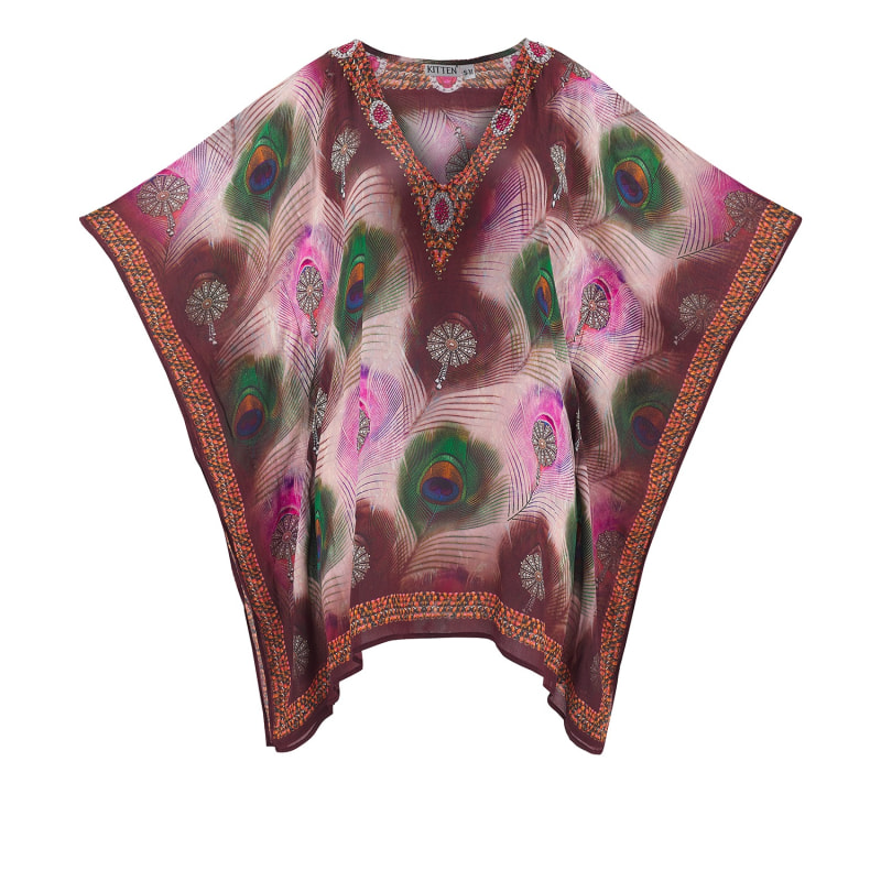 Thumbnail of Mor Peacock Deep V Neck Caftan image