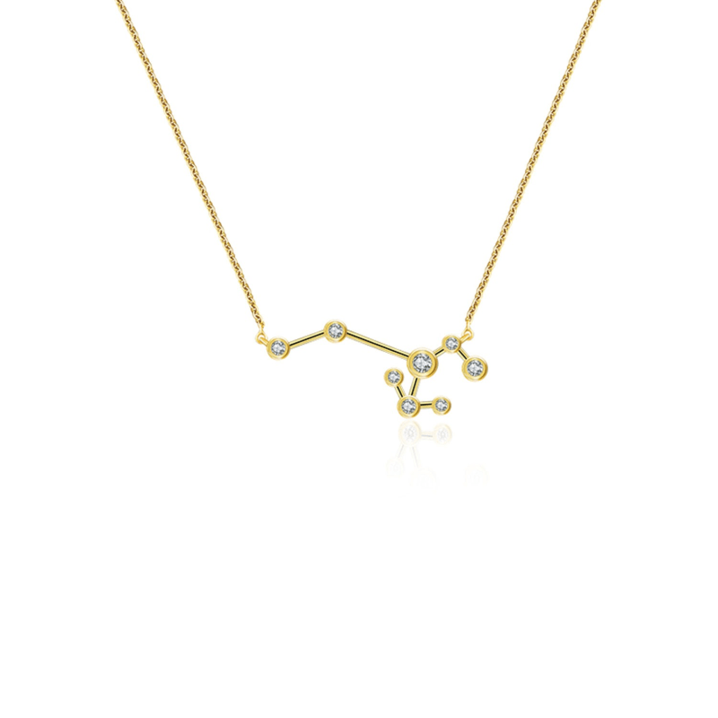 Thumbnail of Sagittarius Zodiac Constellation Necklace 18K Yellow Gold & Diamond image