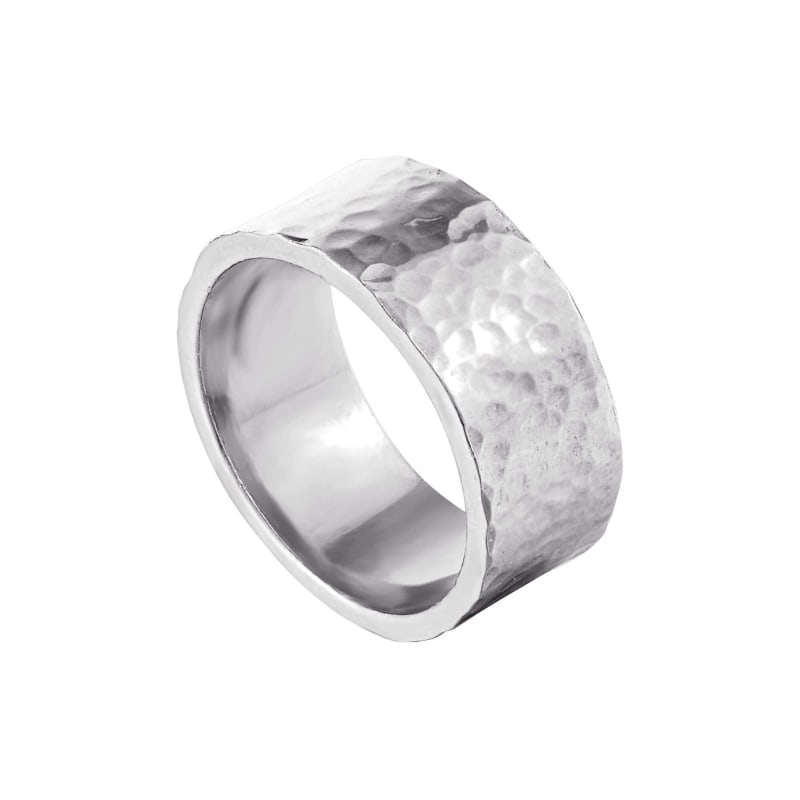 Hammered sterling deals silver ring