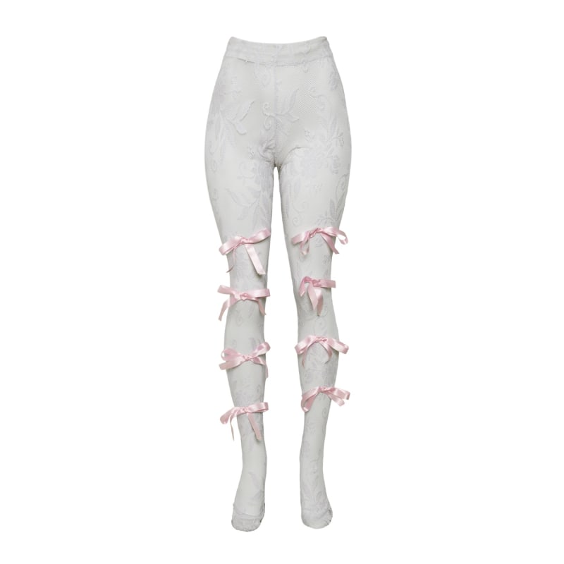 Pink ribbon leggings sales