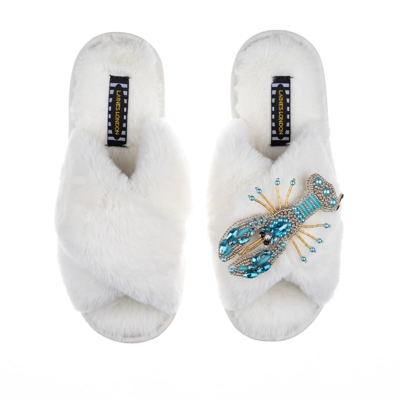 Fluffy slippers with lobster clearance
