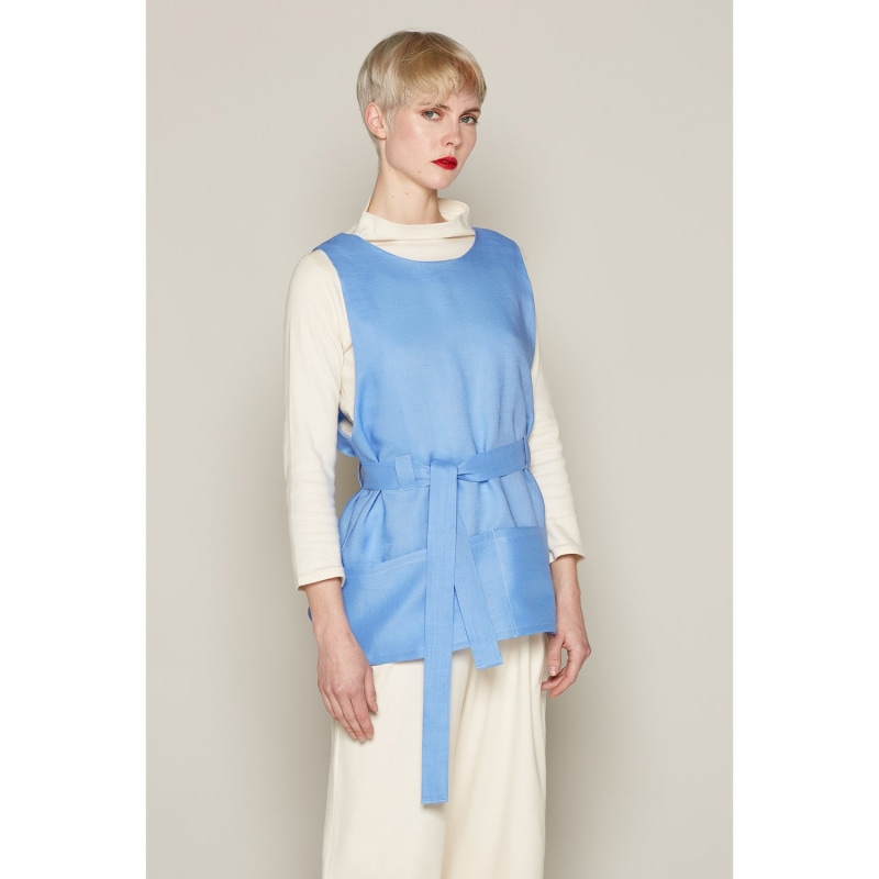 Thumbnail of Bibbe Top In Organic Linen In Blue image