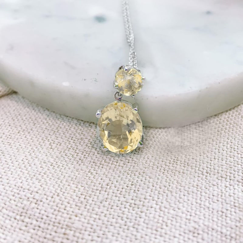 Thumbnail of Citrine Drop Necklace image