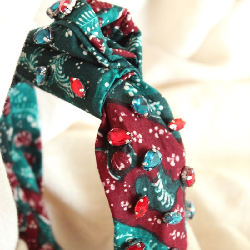 Thumbnail of Merak Peacock Headband, In Turquoise & Red image