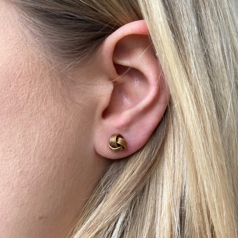 Thumbnail of Cranley Gold Vermeil Triple Knot Stud Earrings image