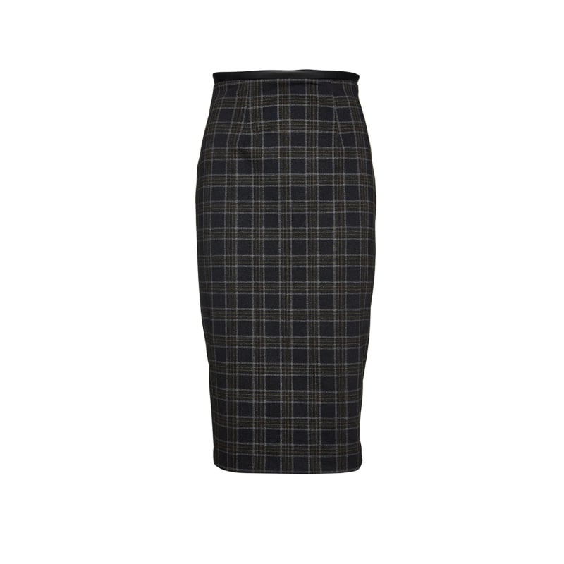 Check midi 2025 pencil skirt