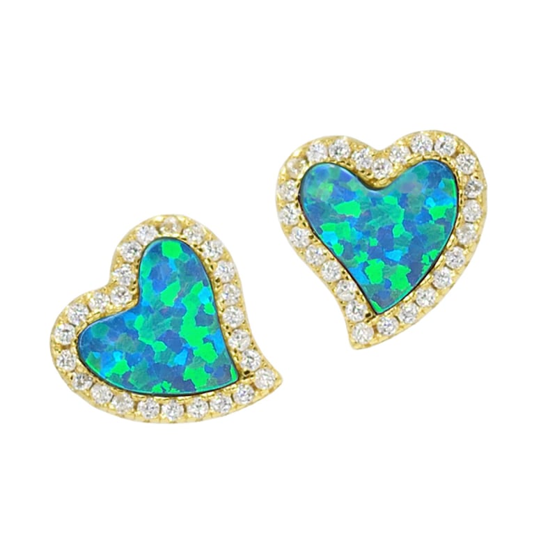 Thumbnail of Amore Heart Stud Earrings - Blue image