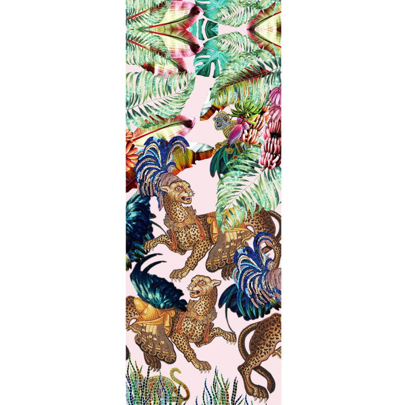 Thumbnail of Jungle Depths Pink Small Silk Scarf image