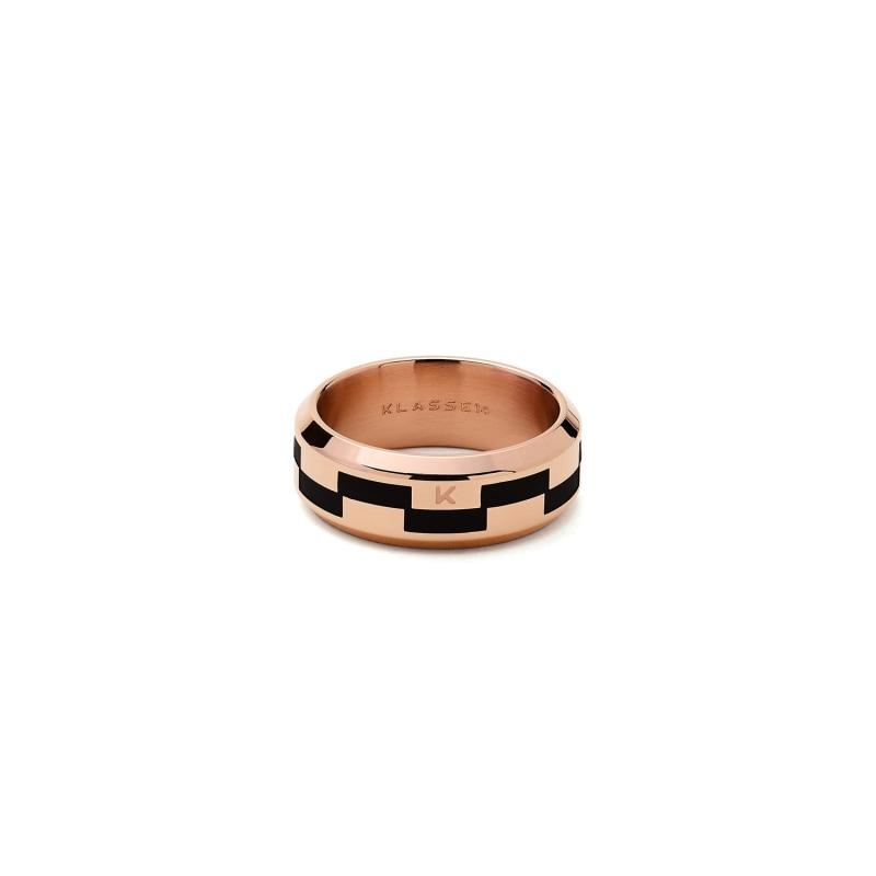 Thumbnail of Duality Grinder Ring - Rose Gold & Black Enamel image