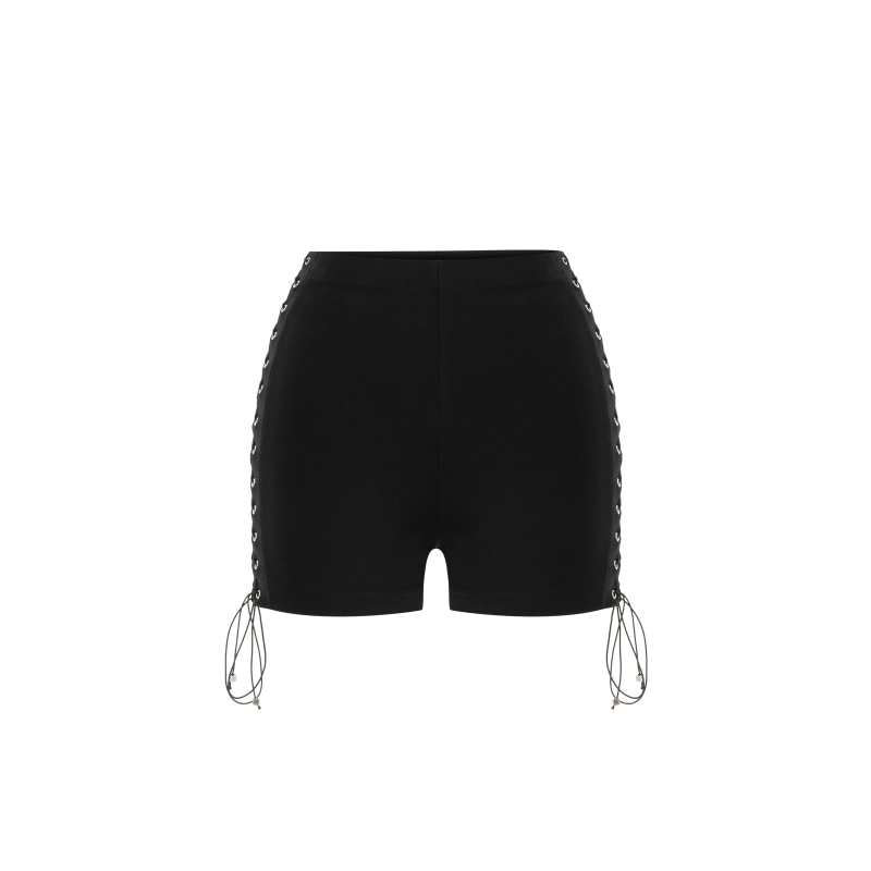 Black Jersey Lace Shorts
