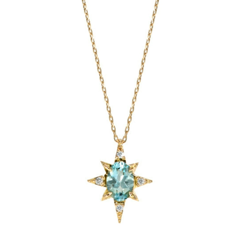 Thumbnail of Ocean Star Aquamarine Yellow Gold Vermeil Necklace image