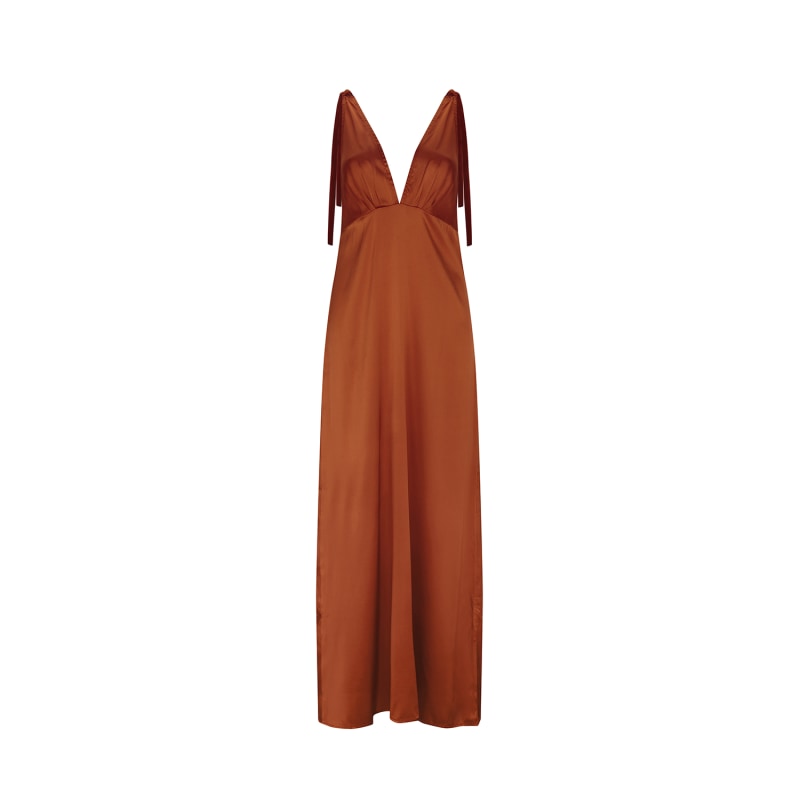 Thumbnail of Ocre Silk Maxi Dress image