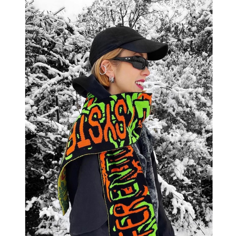 Thumbnail of Odd Wiring Wool & Cashmere Scarf Orange & Green image