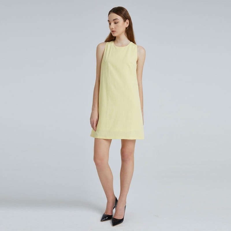 Thumbnail of Odette Tencel™ Shift Dress In Lemon image