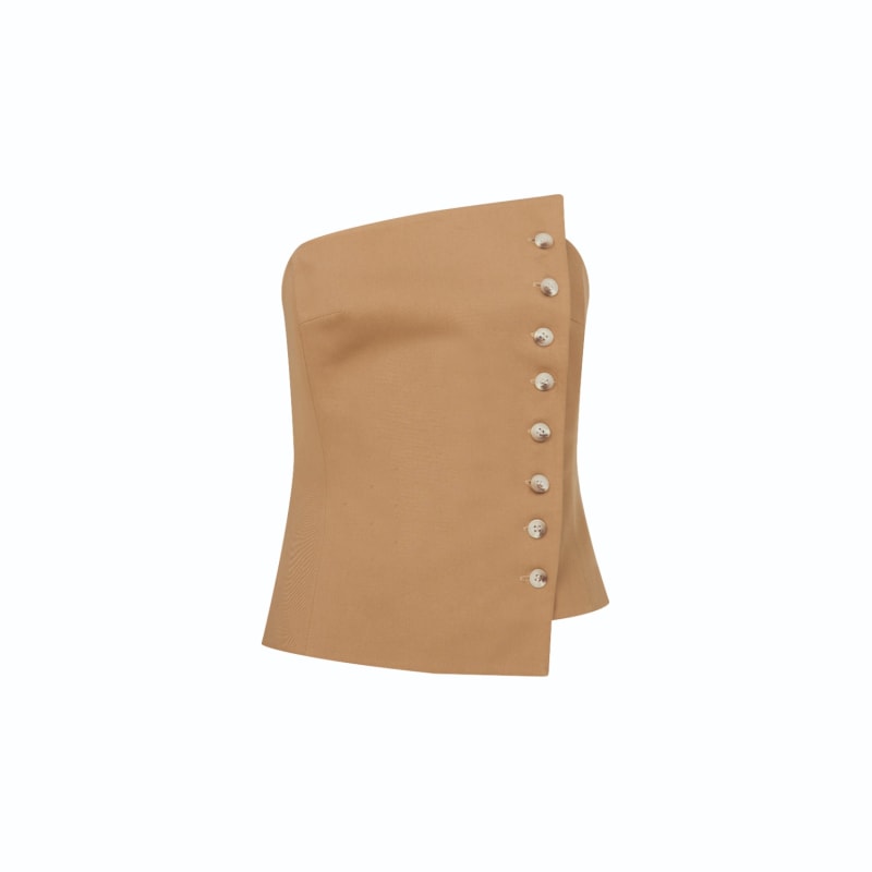 Thumbnail of Odyle Cotton Bustier In Golden Straw image