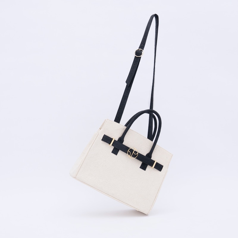 Thumbnail of Sydney Piñatex Handbag In Latte White image