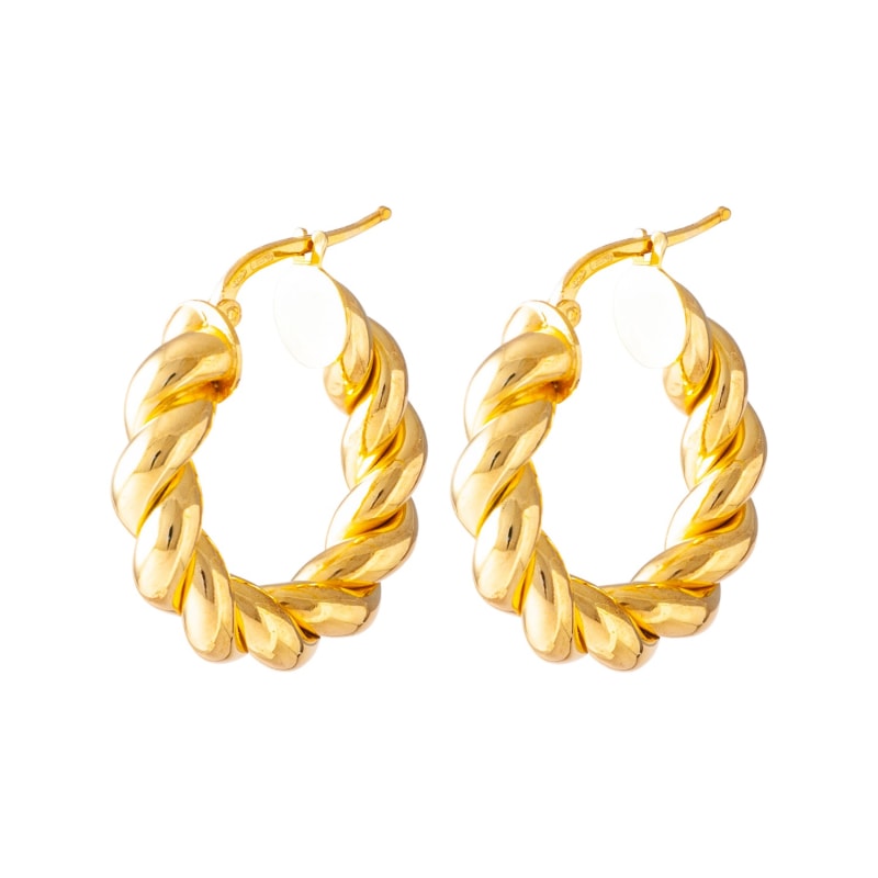 Small Thick Gold Spiral Hoop Earrings Loel Co Wolf Badger