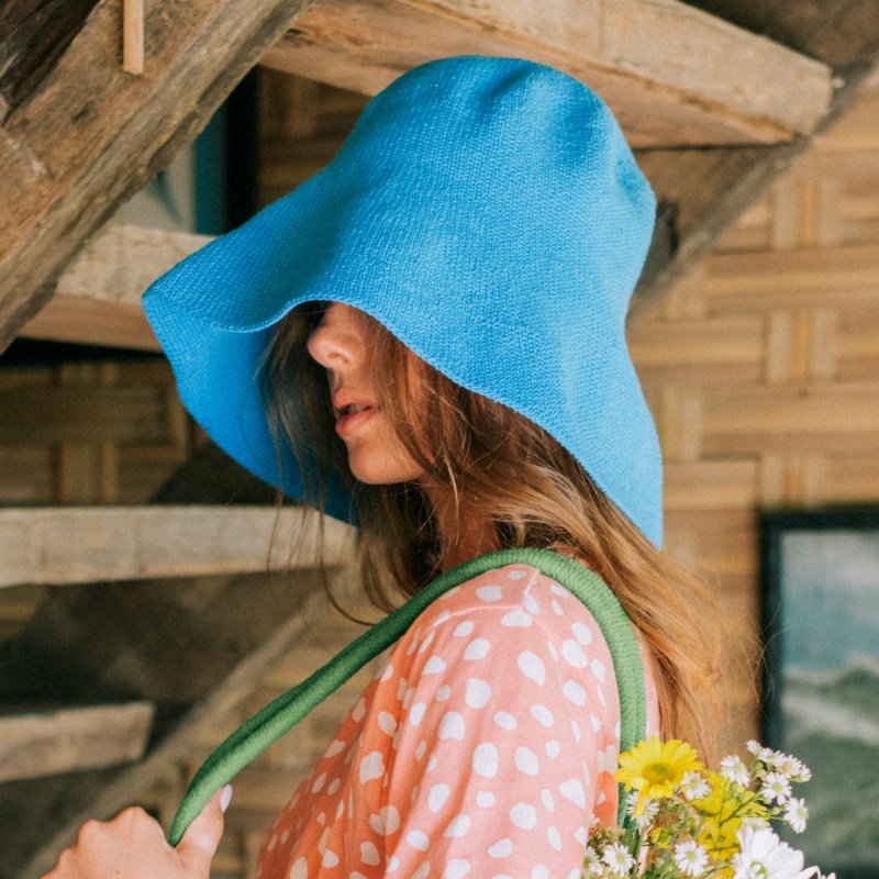 Thumbnail of Bloom Crochet Sun Hat, In Mosaic Blue image