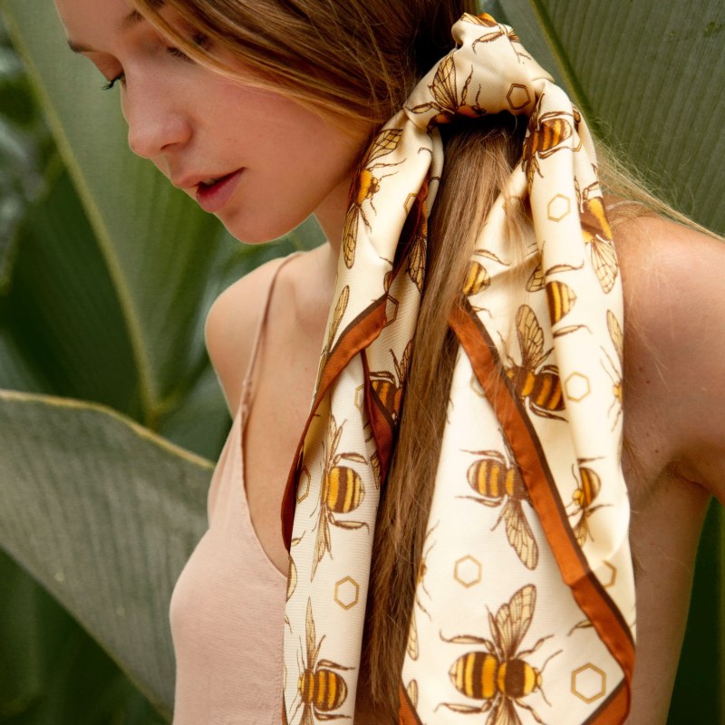 Thumbnail of The British Bee Silk Scarf image