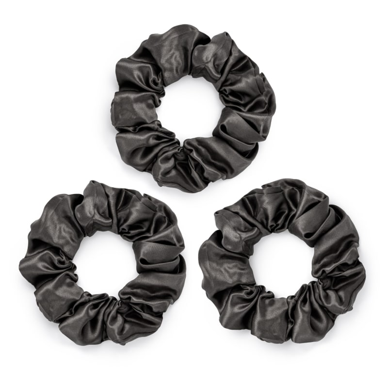 Thumbnail of Pack Of 3 Silk Scrunchies - Grey image