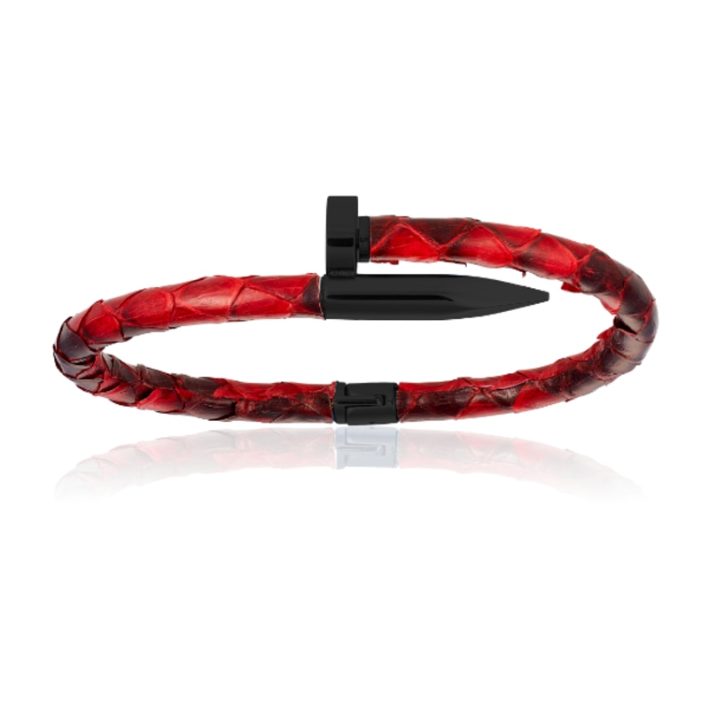 Red Python Double • Exotic Leather Bracelet