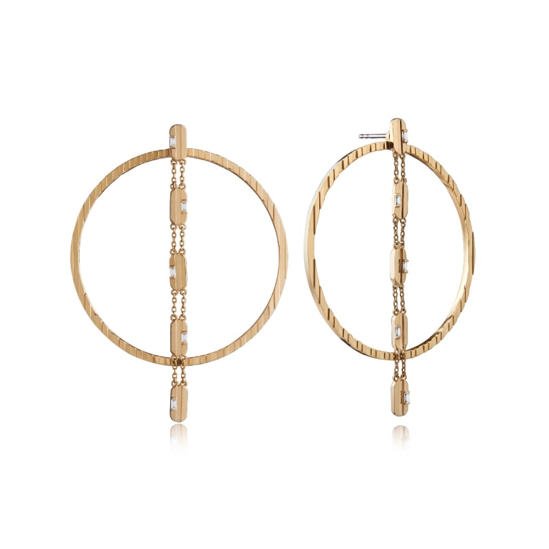 Thumbnail of Charming 2Way Hoop Earrings White image