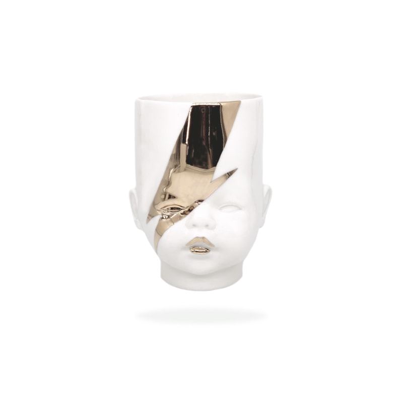 Thumbnail of Oh Baby David Bowie Cup/Vase,White With Gold image