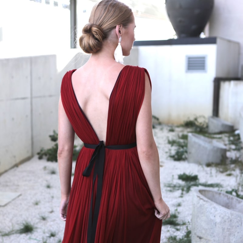 Thumbnail of Santorini Silk Maxi Red Dress image