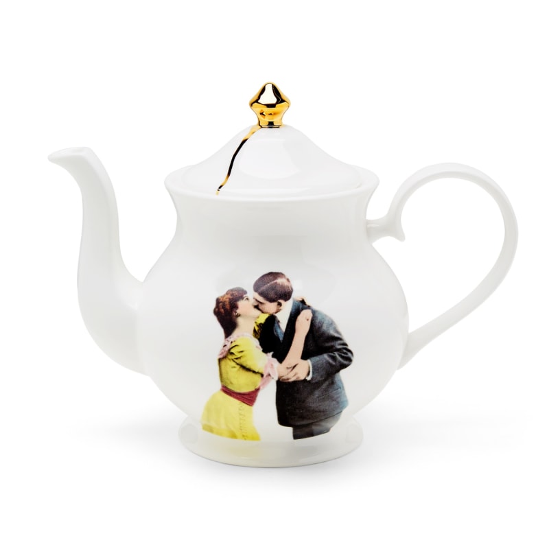 Thumbnail of Kissing Couple Bone China Teapot image